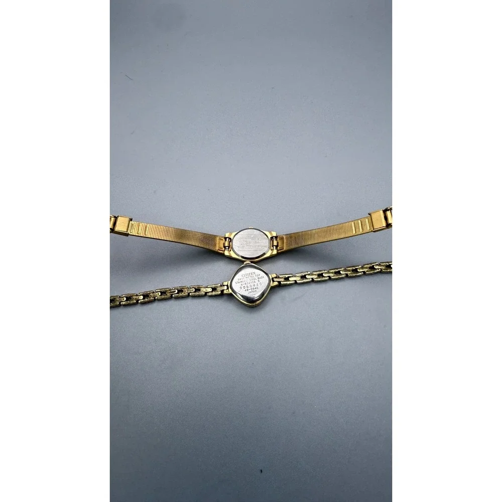 2 Vintage Citizen Quartz Ladies Watches Gold Tone Nonworking Repair Lot